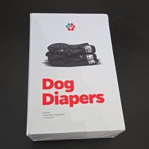 Dog Diapers Black Medium Waist 14"-20" Premium Washable Dog Diapers